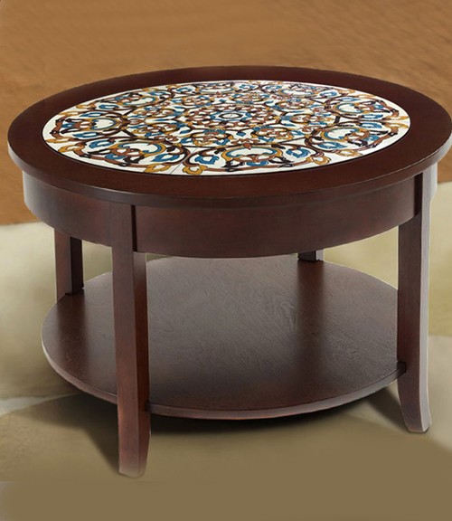 میز سنتی چوب و کاشی