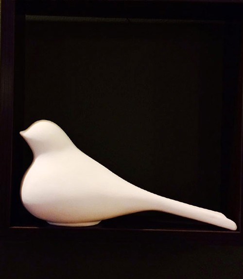 پرنده سرامیکی سفید