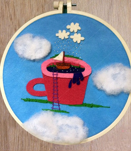 قاب خلاقانه قایقی در فنجان 