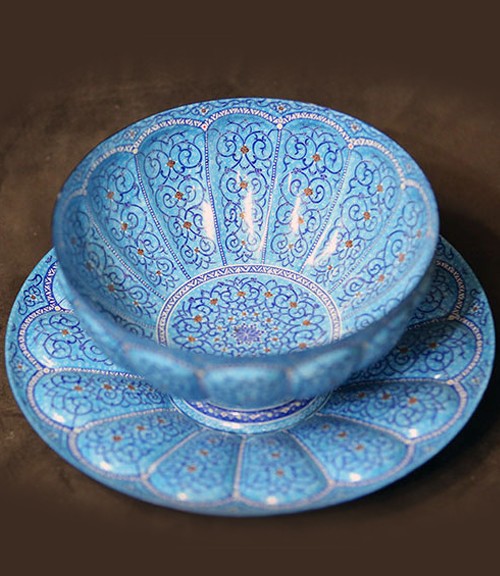 ست کاسه و بشقاب میناکاری 