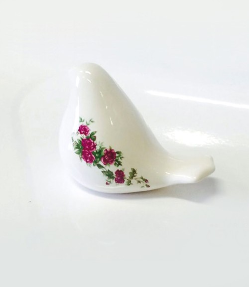 پرنده سرامیکی سنتی گل سرخی