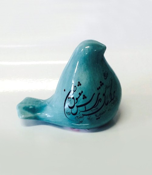 پرنده سرامیکی سنتی آبی